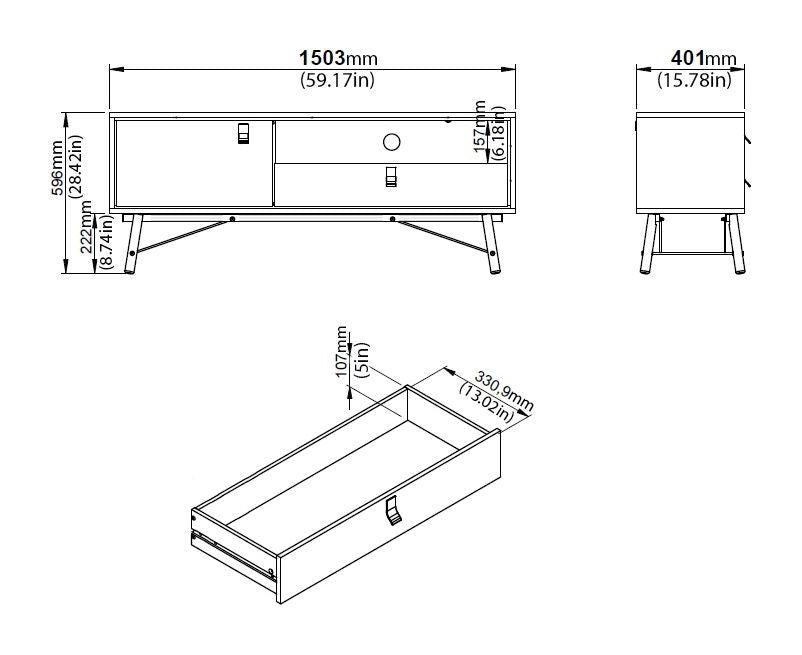 Ry Tv Table - Mat White