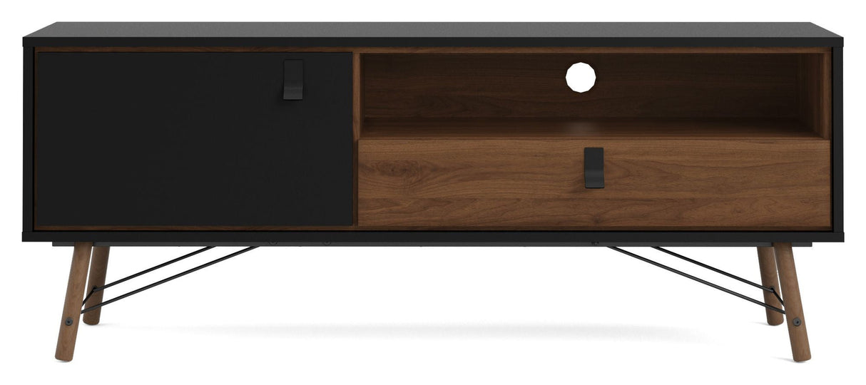 Ry TV Table - Walnut look/Mat Black