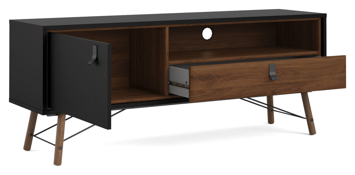 Ry TV Table - Walnut look/Mat Black