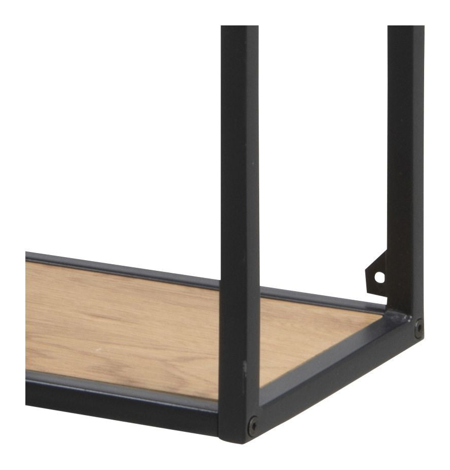 Seaford Wall Hanged Bookshelf w. 3 shelves, Black/Nature