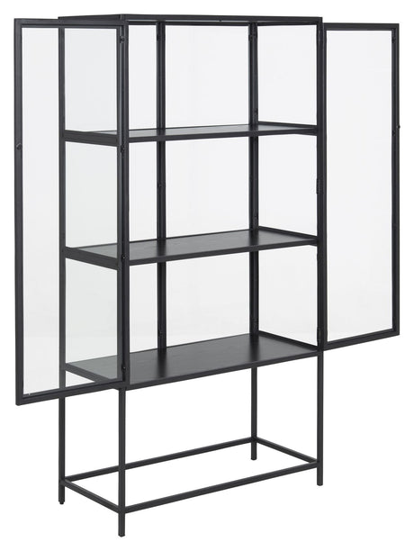 Seaford Vitrine cabinet, Black metal