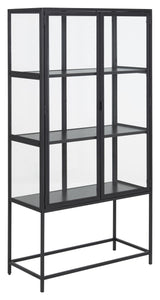 Seaford Vitrine cabinet, Black metal