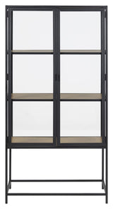 Seaford Wine Cabinet, Black/Nature