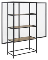 Seaford Wine Cabinet, Black/Nature