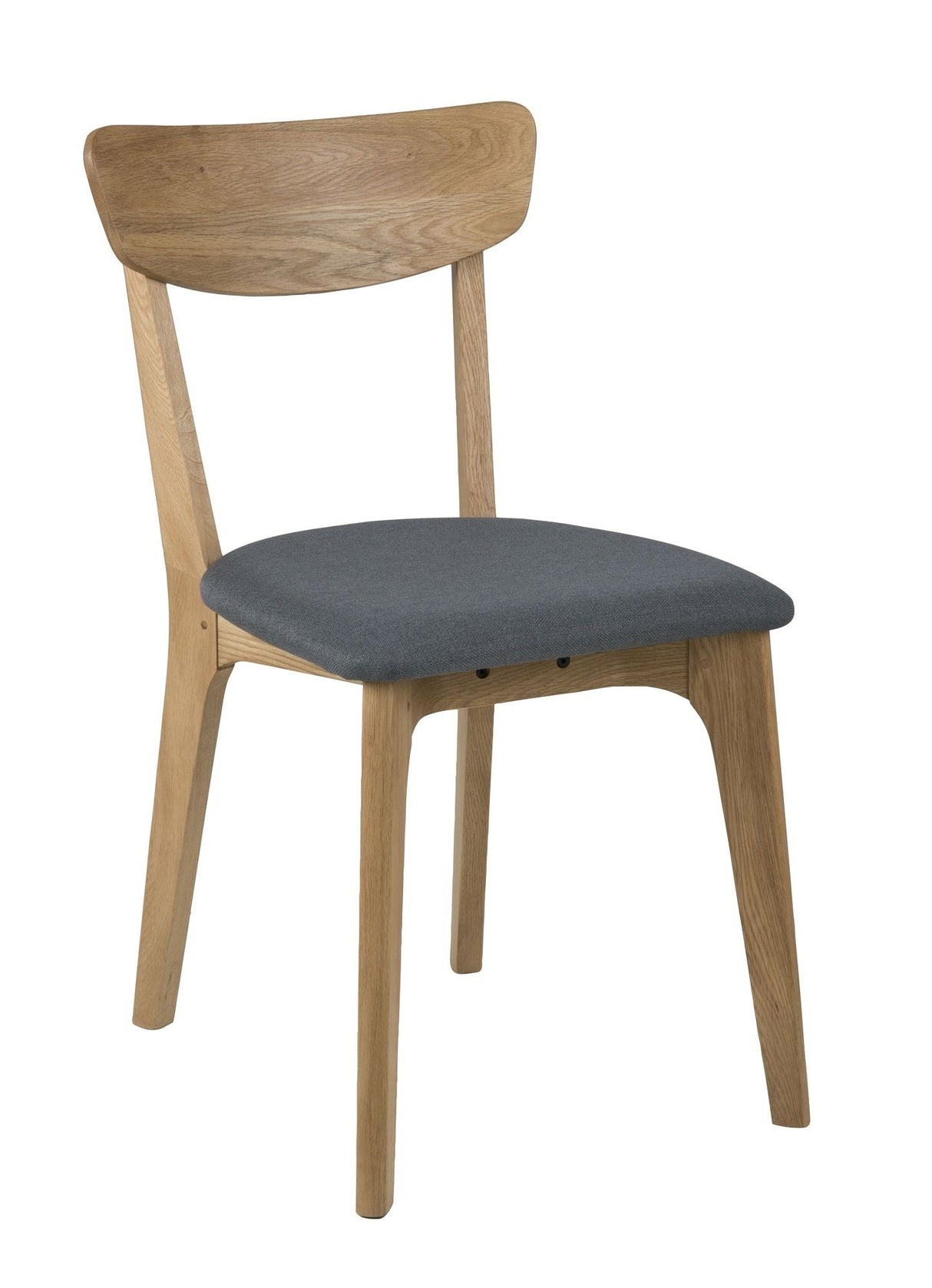 Sedan Dining chair in solid oak, Dark gray seat