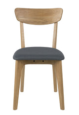 Sedan Dining chair in solid oak, Dark gray seat