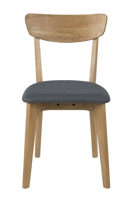 Sedan Dining chair in solid oak, Dark gray seat