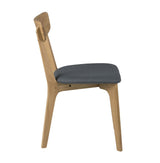 Sedan Dining chair in solid oak, Dark gray seat