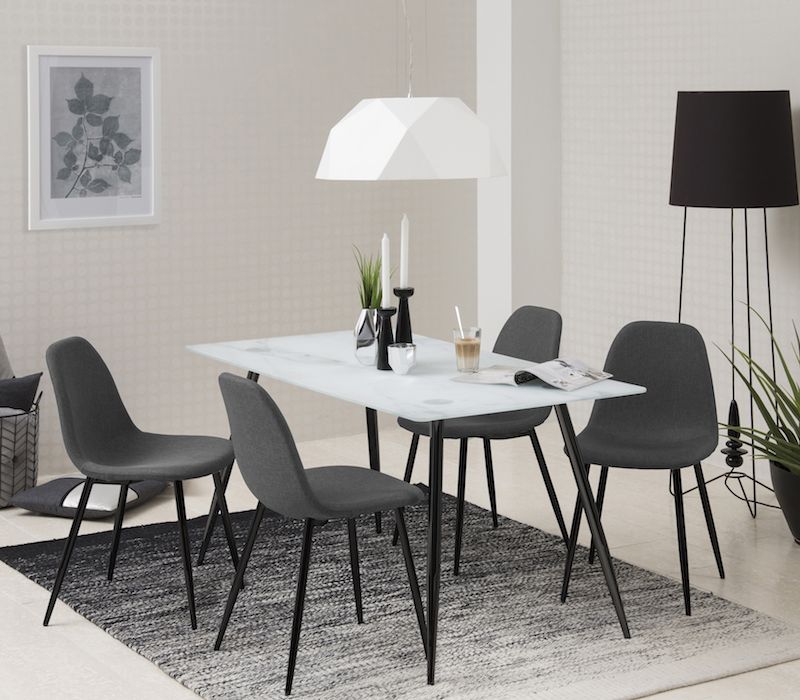 Selma Dining chair, Dark gray with black legs