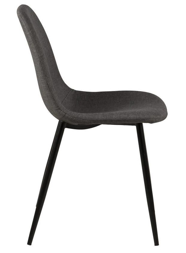 Selma Dining chair, Dark gray with black legs