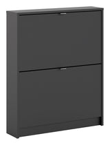 Shoes Shoe cabinet 2 folding doors with 1 compartment - Mat Black