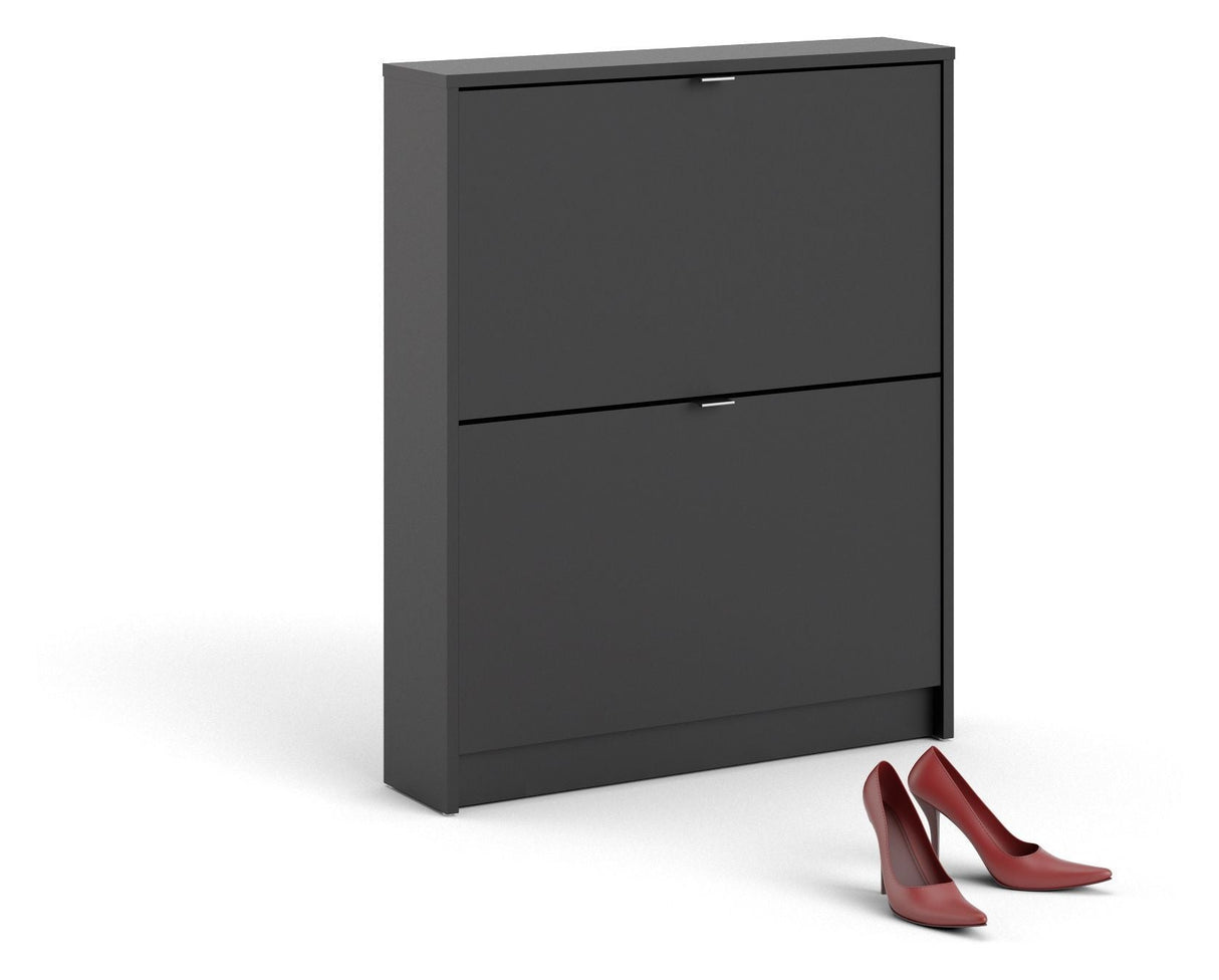 Shoes Shoe cabinet 2 folding doors with 1 compartment - Mat Black