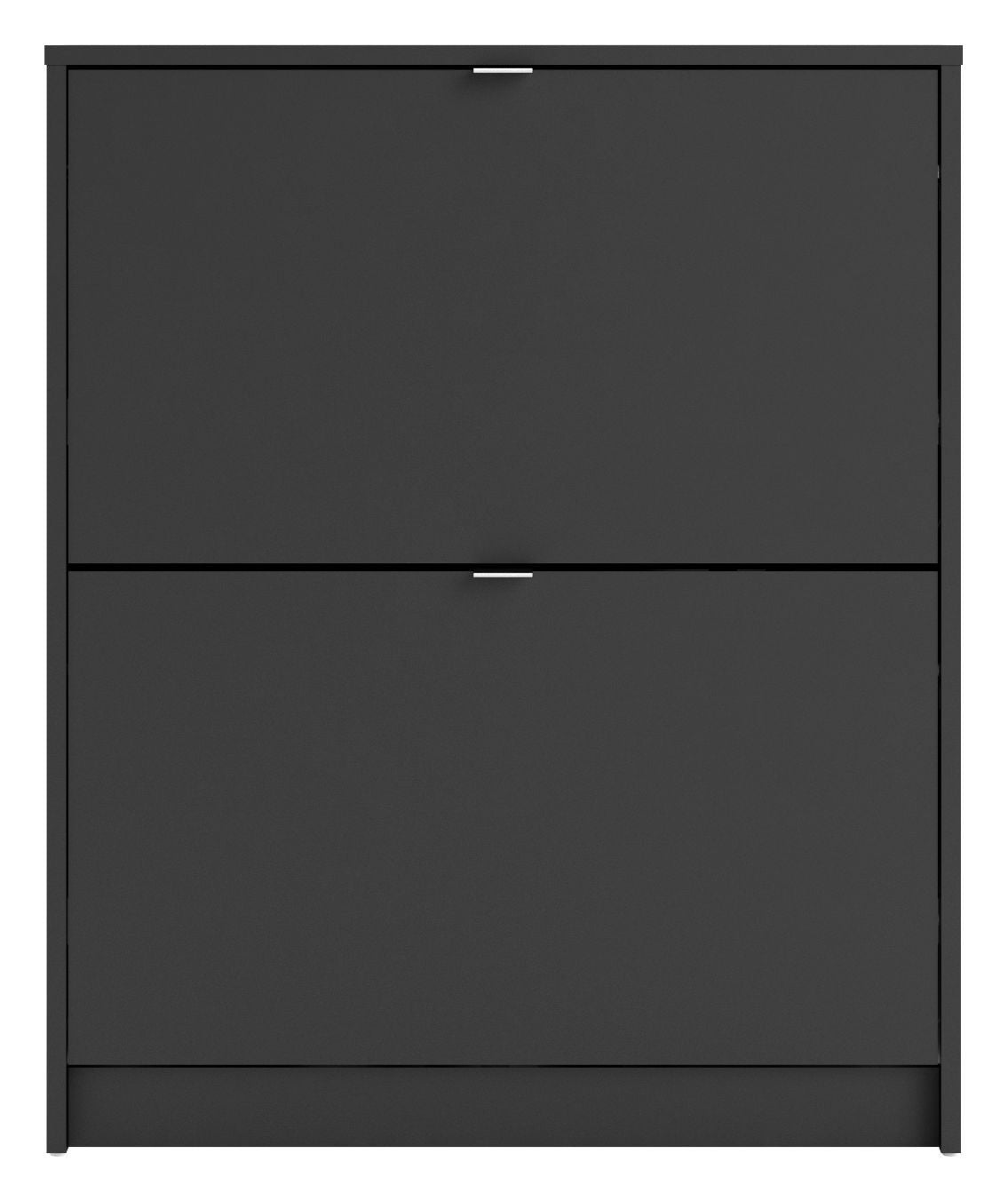 Shoes Shoe cabinet 2 folding doors with 2 compartments - Mat Black