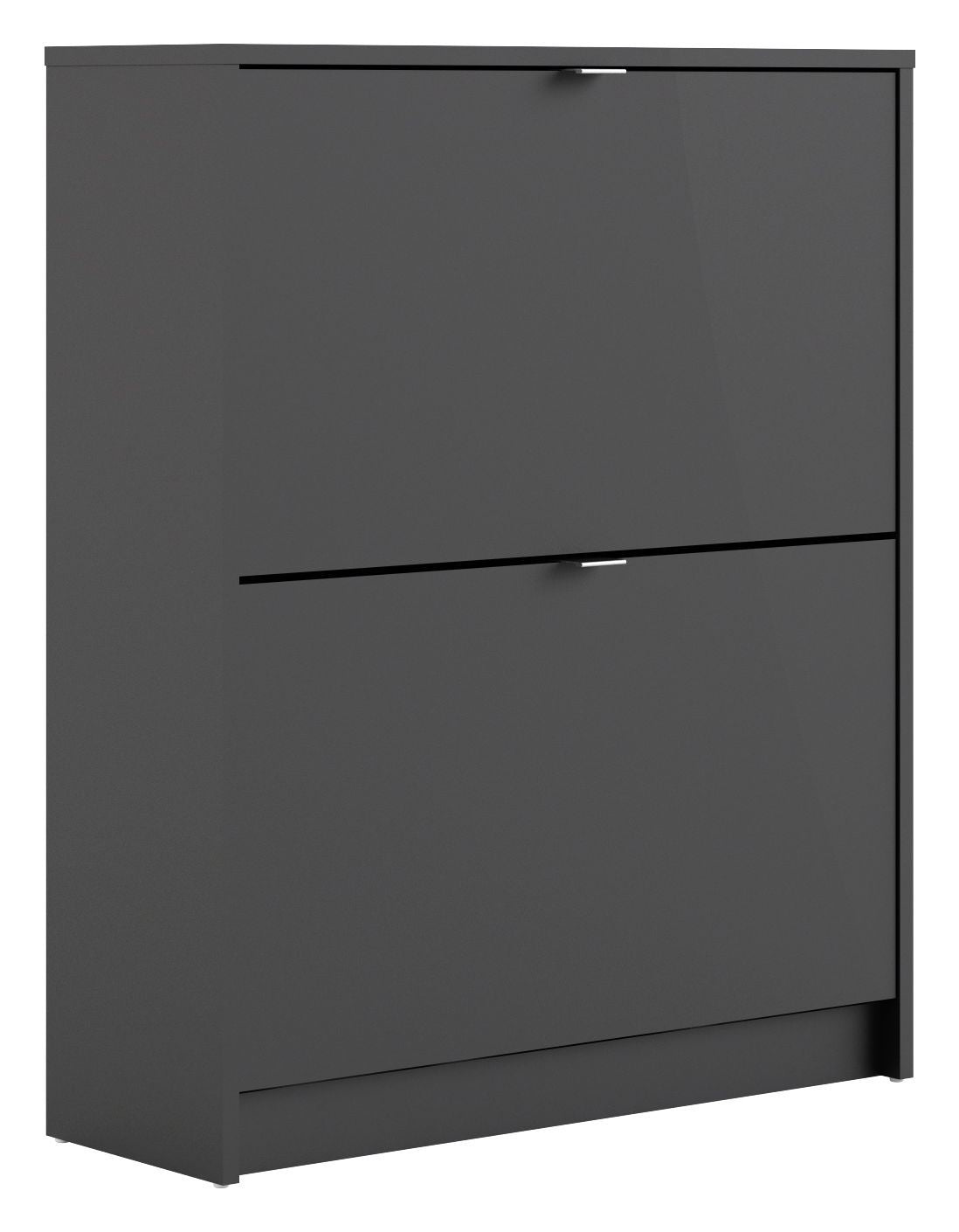 Shoes Shoe cabinet 2 folding doors with 2 compartments - Mat Black