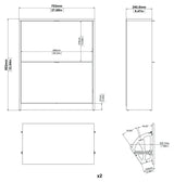 Shoes Shoe cabinet 2 folding doors with 2 compartments - Mat Black