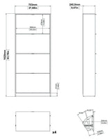 Shoes Shoe cabinet 4 folding doors with 2 compartments - Mat Black