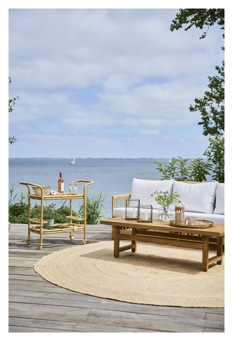 Carlo Exterior Roller Table, Alu-Rattan