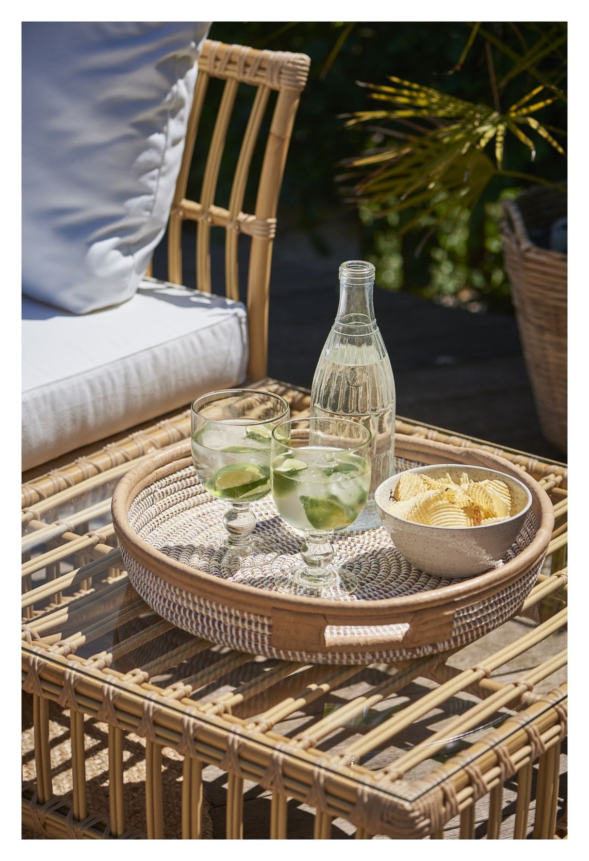 Caroline Exterior Side Table, Alu-Rattan