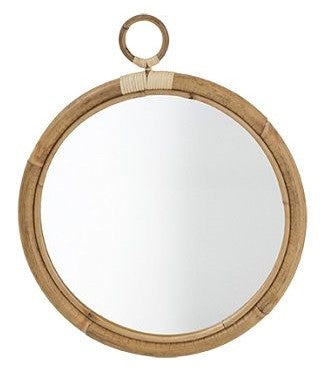 Ella Mirror, Skin-on natural, Ø45