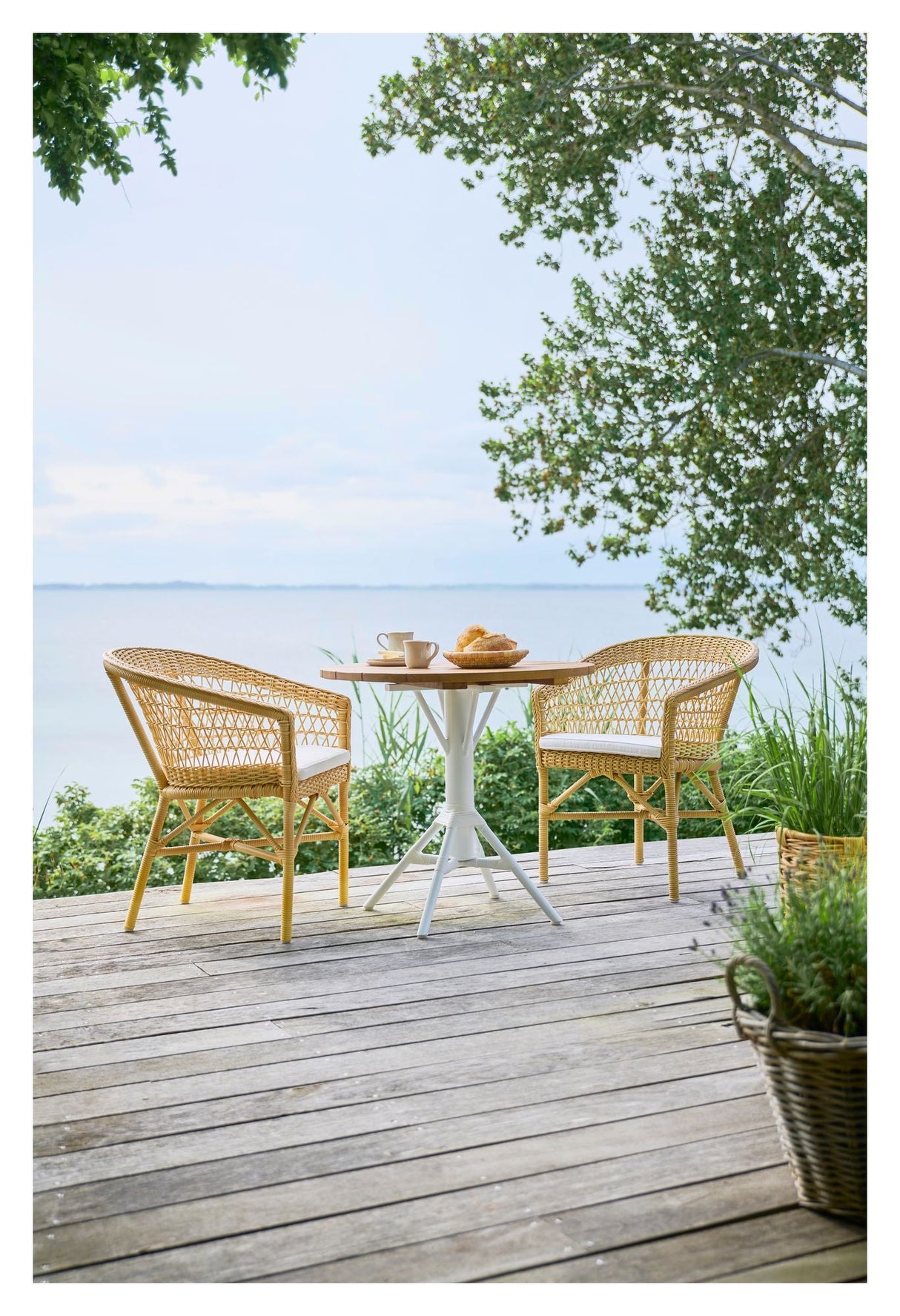 Emma Exterior Wicker Chair w/armrests, Nature