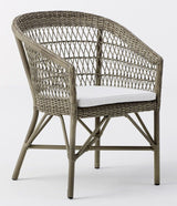 Emma Exterior Wicker chair with armrest, Antique gray