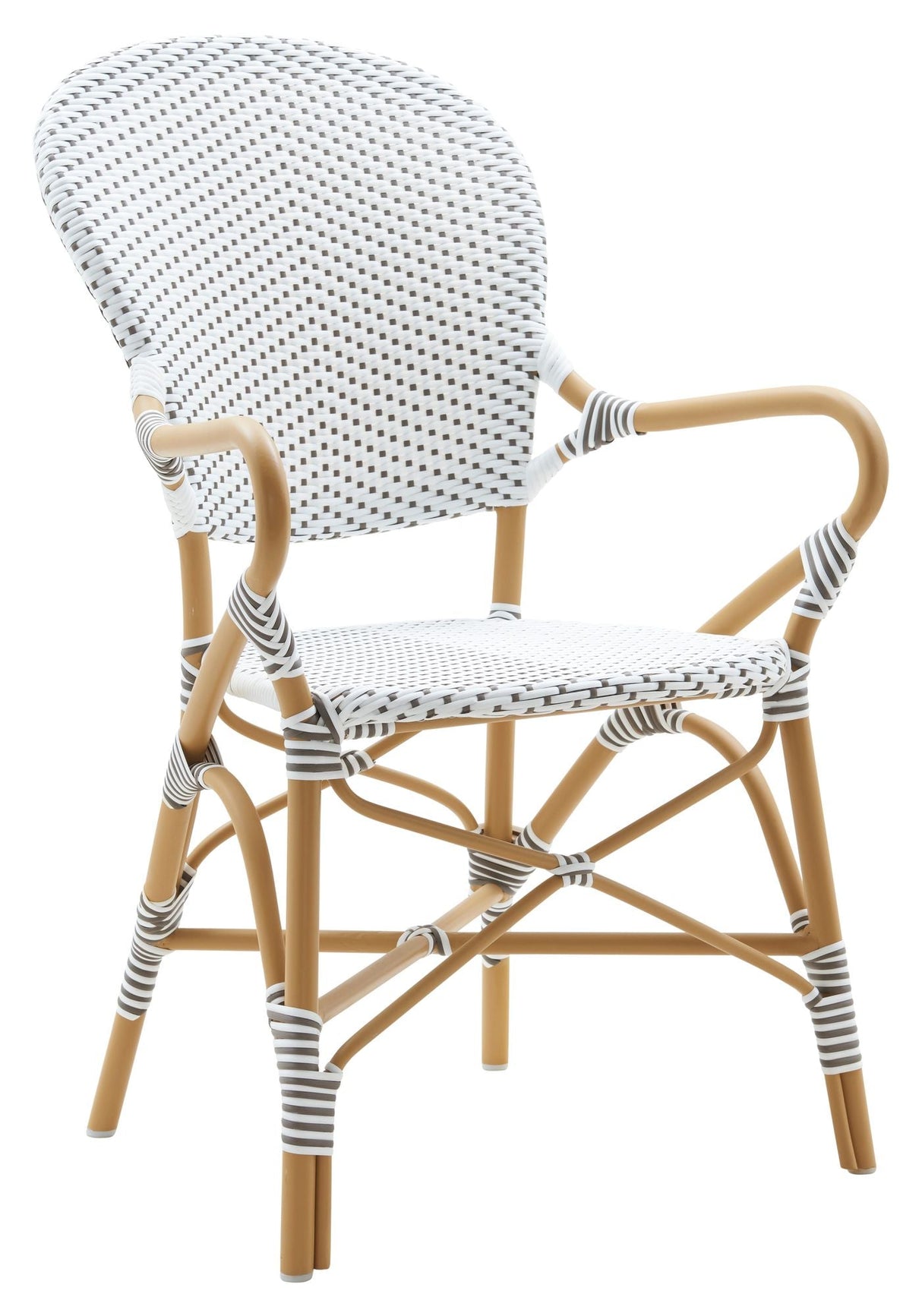 Isabell Garden Chair, White w/cappuccino dot