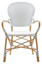 Isabell Garden Chair, White w/cappuccino dot