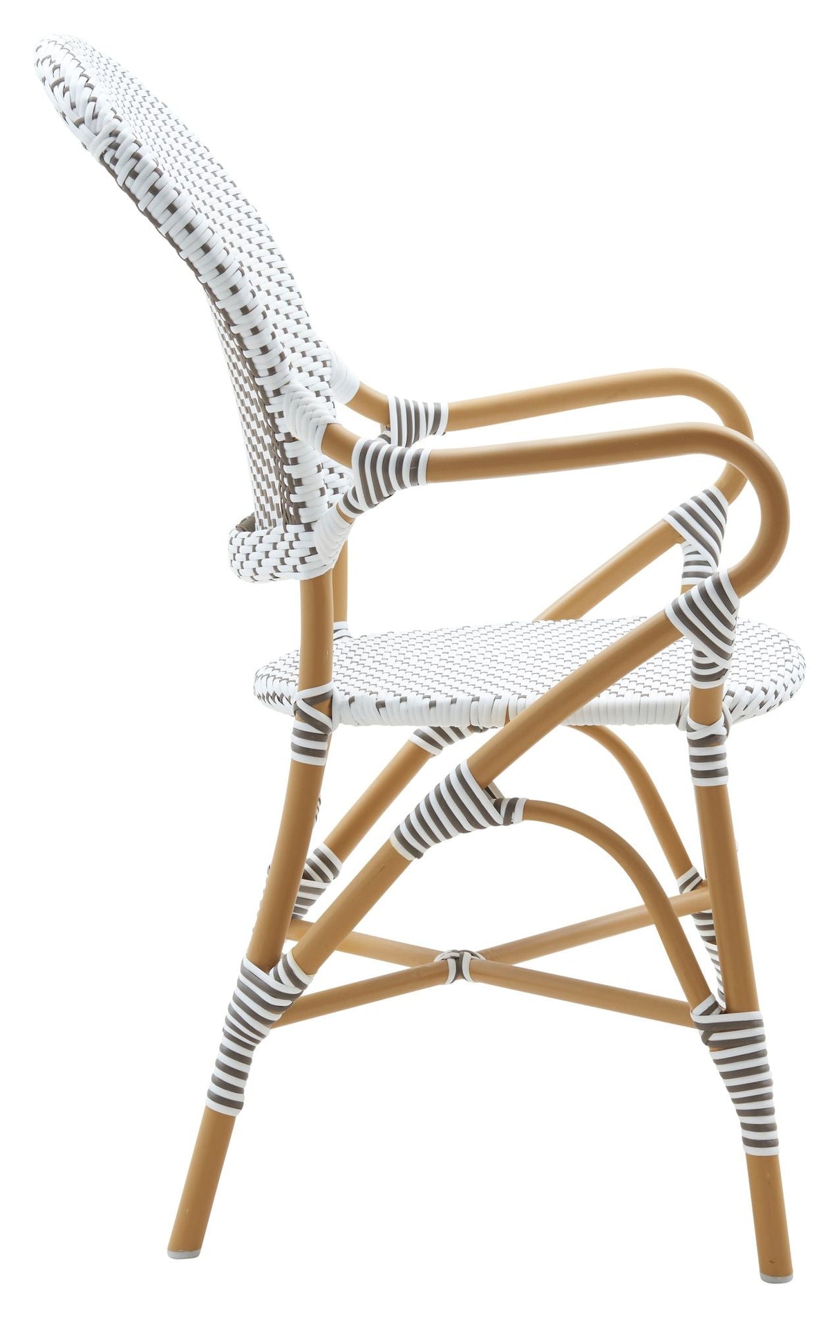 Isabell Garden Chair, White w/cappuccino dot