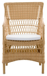 Marie Exterior Wicker Chair w/armrests, Nature