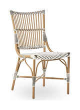 Monique Exterior Café Chair, Alu-Rattan, White/Cappuchino dot