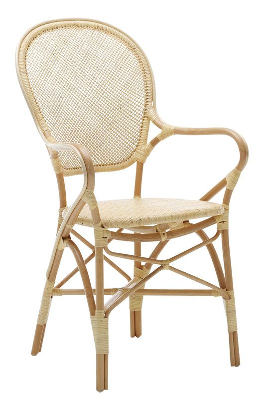 Rossini Dining chair with armrests, Natural