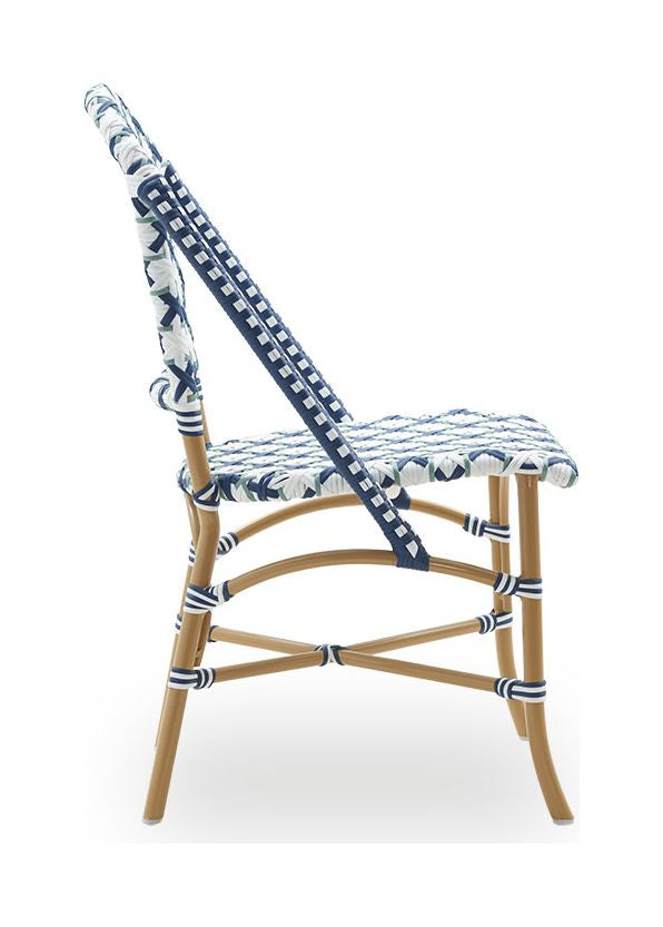 Sofie Café Chair, White w/sage green weave