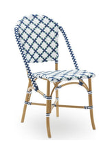 Sofie Café Chair, White w/sage green weave