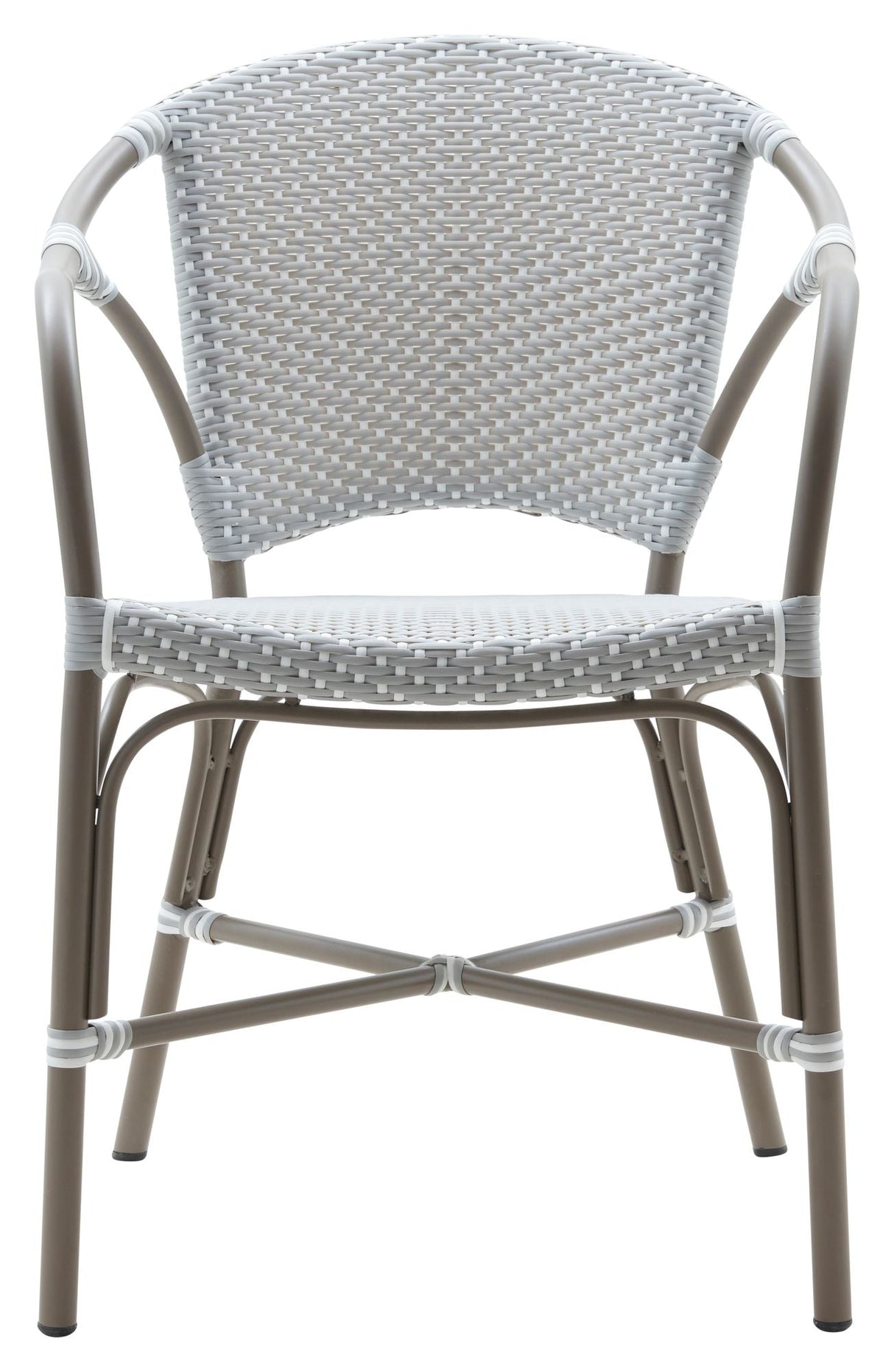 Valerie Exterior Garden Chair, Gray w/white dot