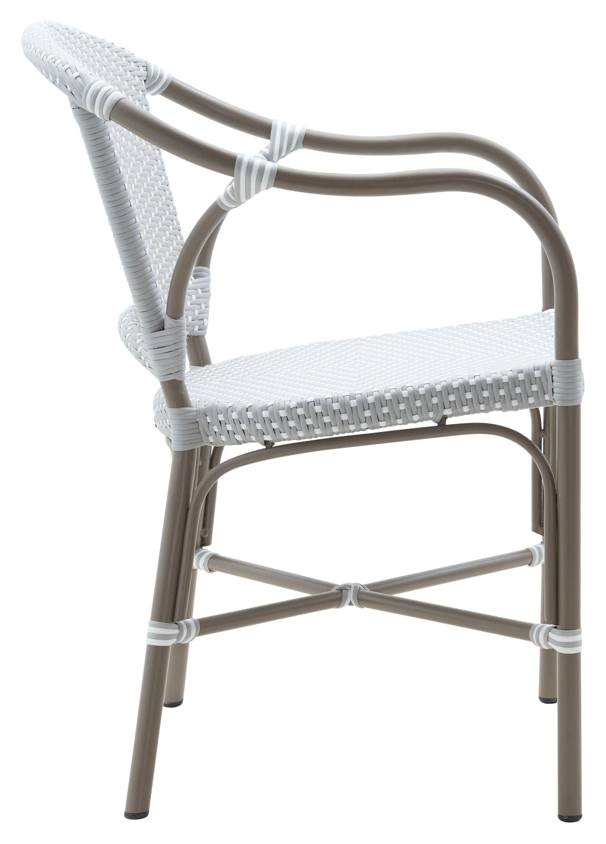 Valerie Exterior Garden Chair, Gray w/white dot