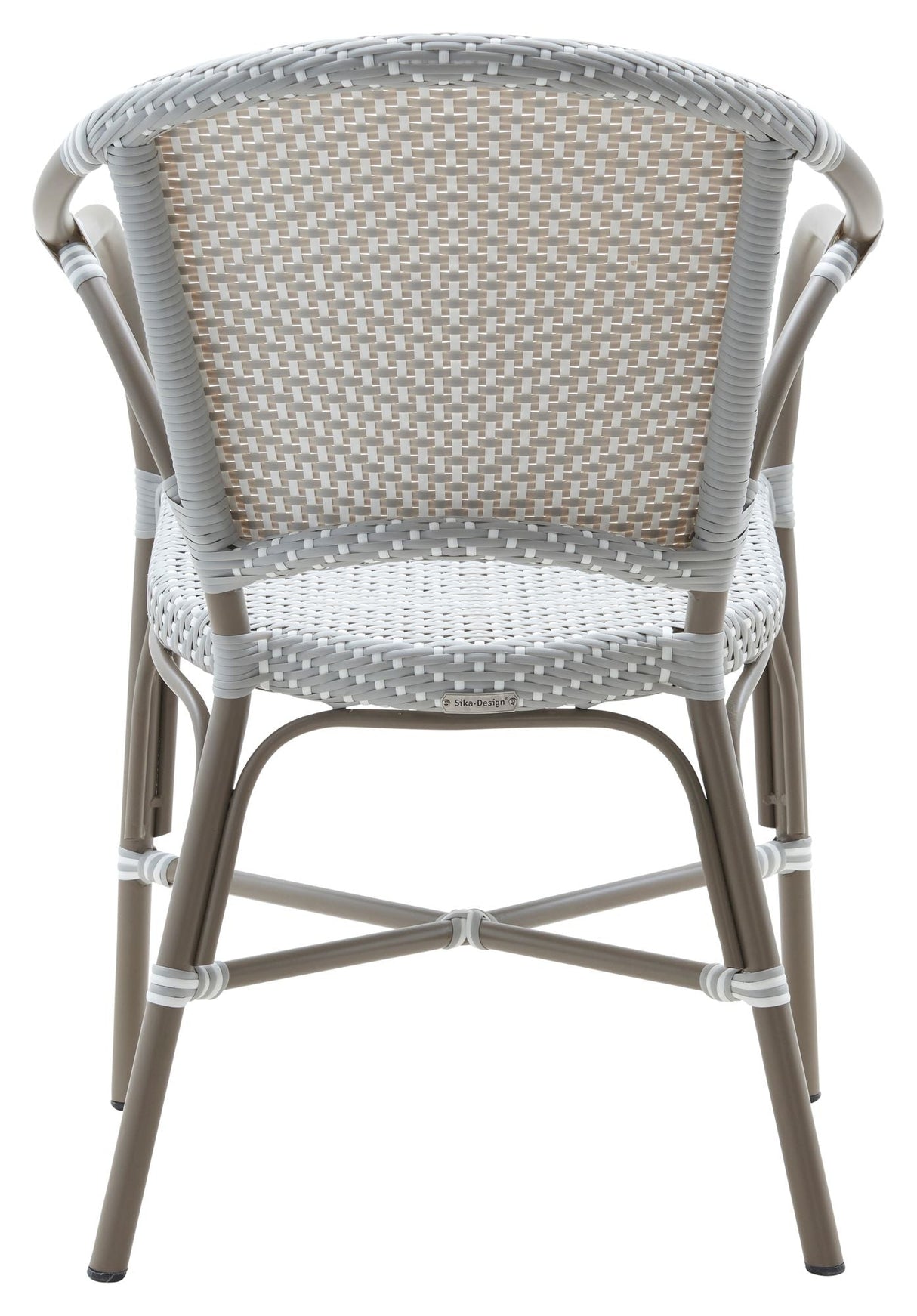 Valerie Exterior Garden Chair, Gray w/white dot