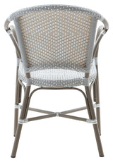 Valerie Exterior Garden Chair, Gray w/white dot