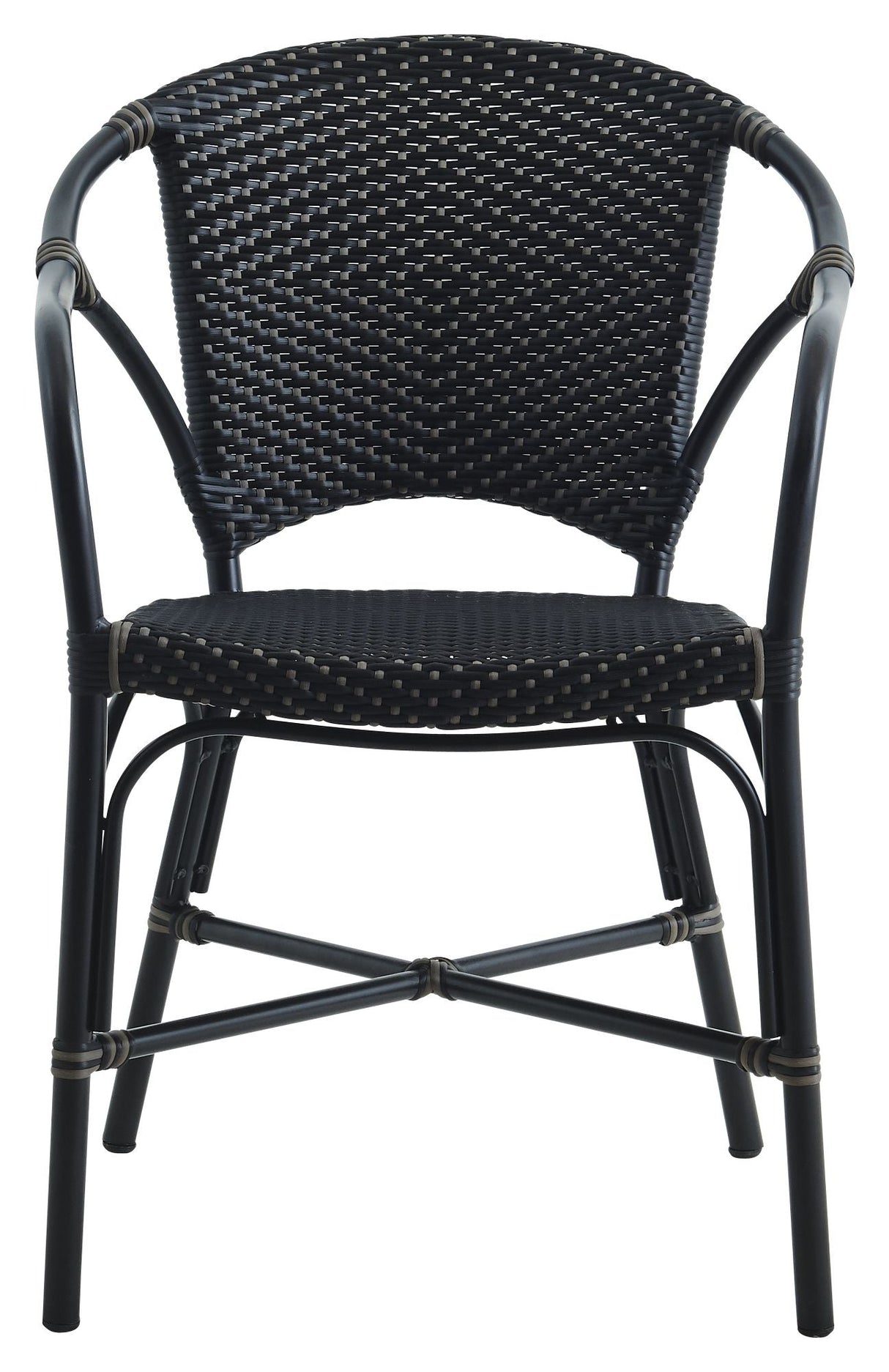 Valerie Exterior Garden Chair with armrests, Black