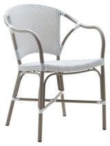 Valerie Exterior Garden Chair, Gray w/white dot