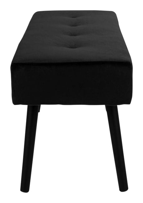 Skiby Bench in black velvet with black legs