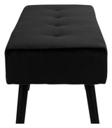 Skiby Bench in black velvet with black legs