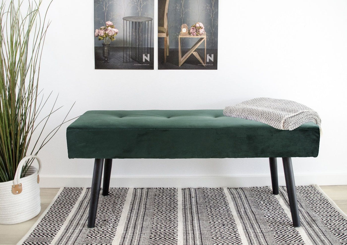 Skiby Bench with velvet, Dark green