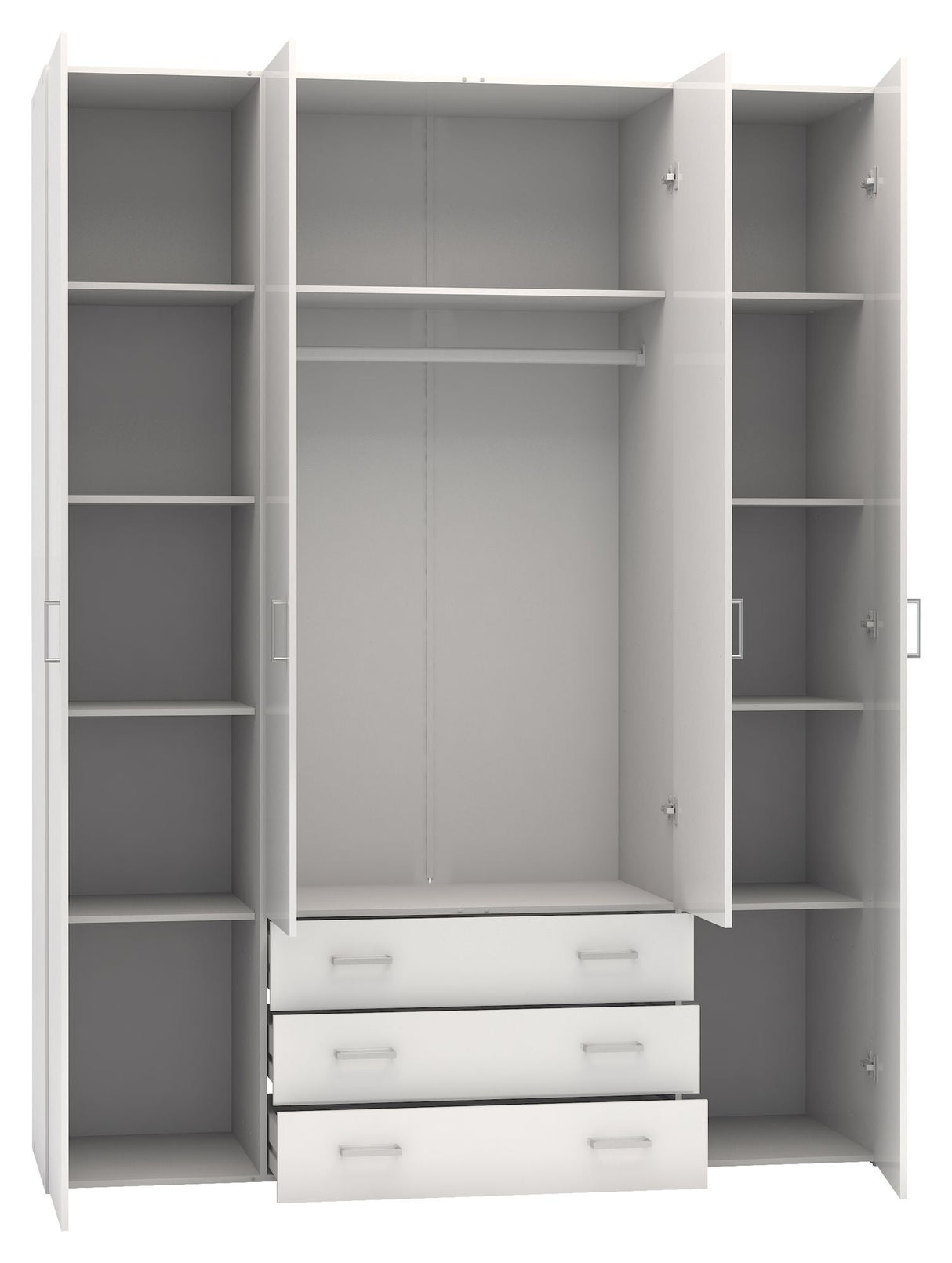 Space Wardrobe - White high gloss w/4 doors