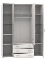 Space Wardrobe - White high gloss w/4 doors