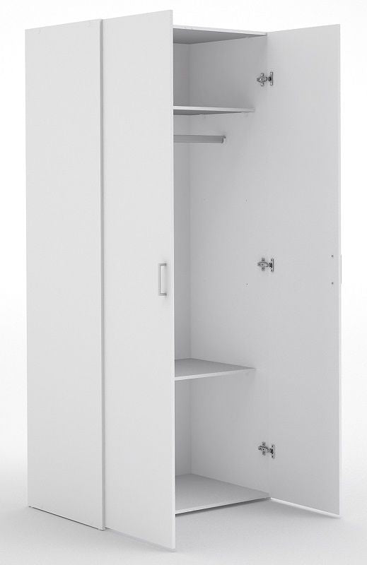 Space Wardrobe - White w/2 doors