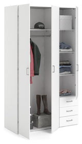 Space Wardrobe - White w/drawers