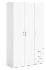 Space Wardrobe - White w/drawers