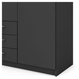 Sprint Wardrobe 4 doors and 3 drawers - Gray