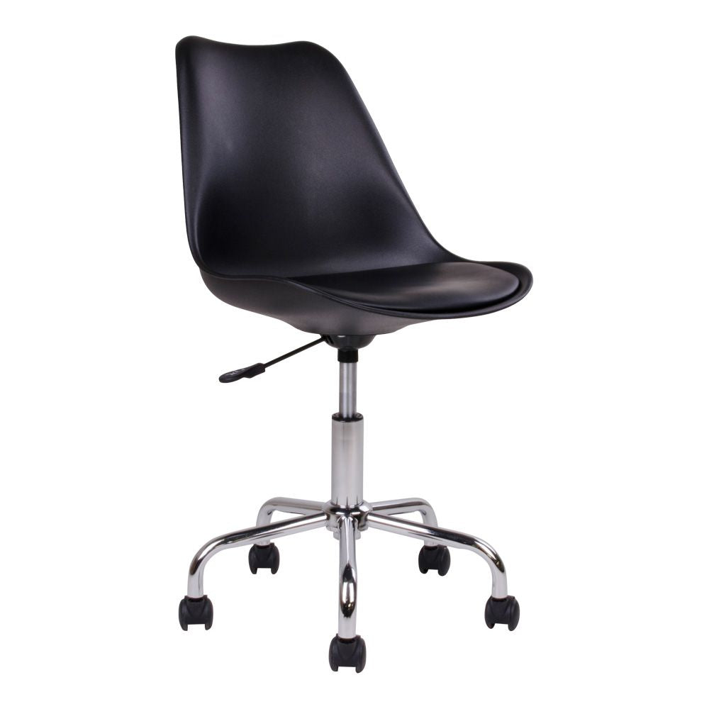 Stavanger Office chair in black with chrome legs