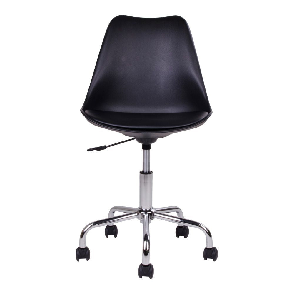 Stavanger Office chair in black with chrome legs